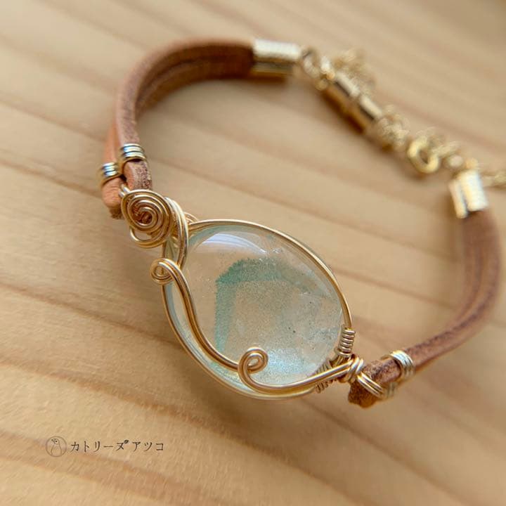 天然石グリーンファントムクォーツのブレスレット JEW000396