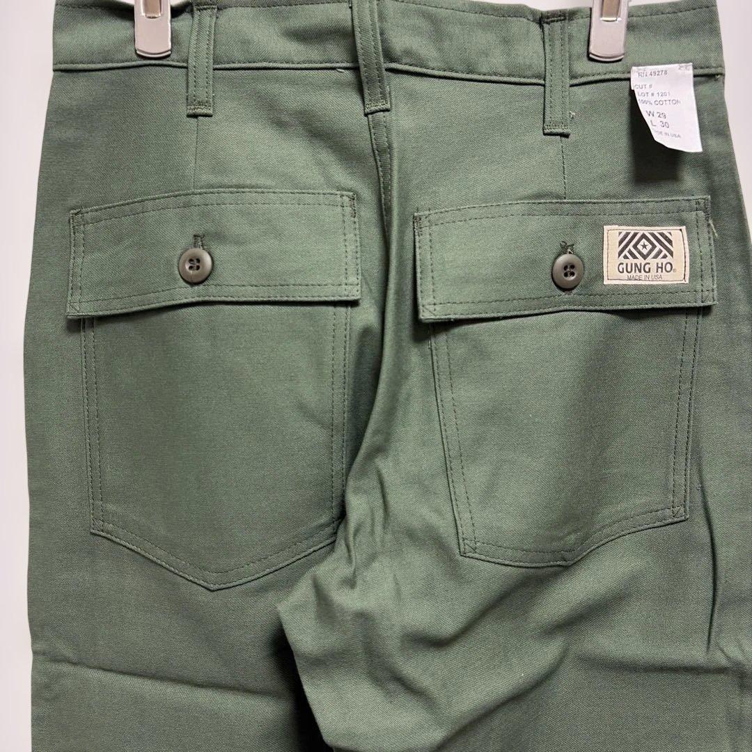 【未使用USA製】旧タグGUNG HOベイカーパンツ　バックサテンW29L30