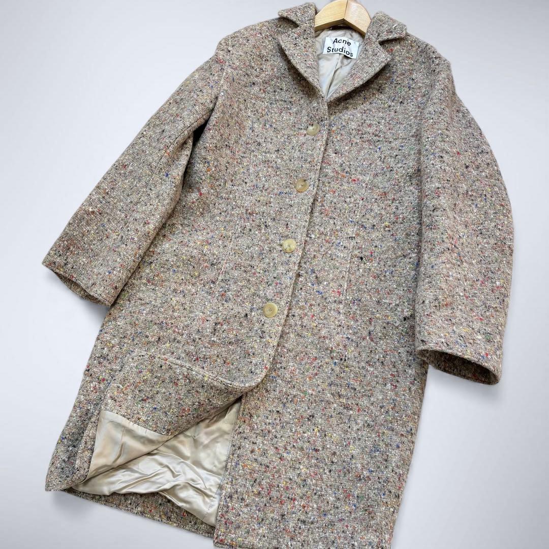 美品✨ アクネストゥディオズ ツイードコート シルク混 マルチカラー 34