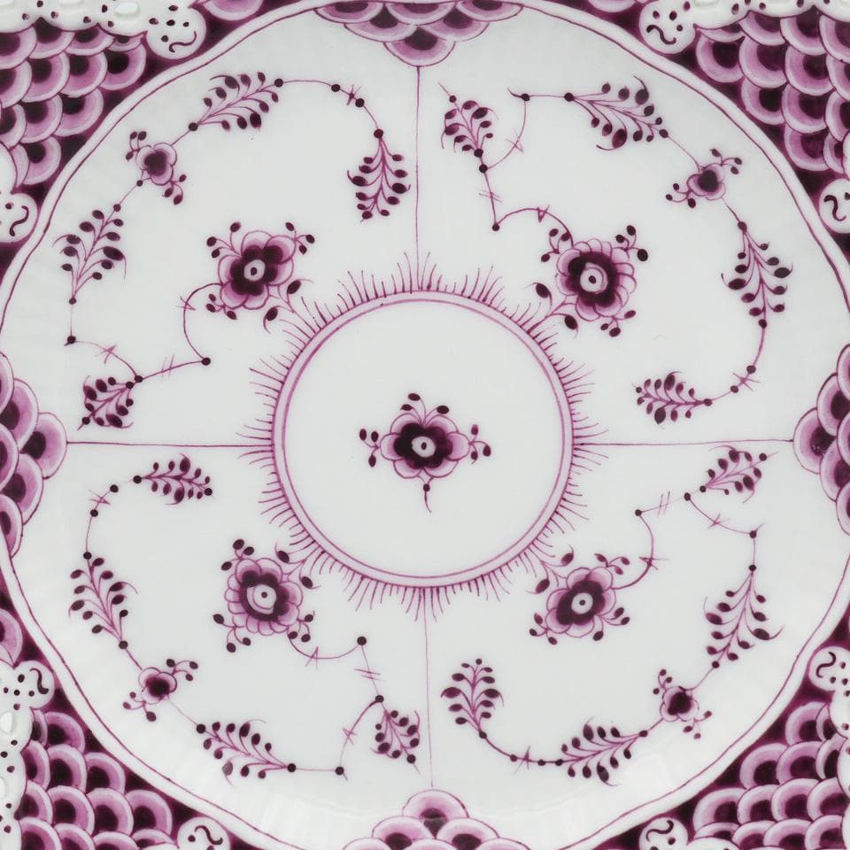 ロイヤルコペンハーゲン バーガンディ ダブルレース プレート 17.5cm #1