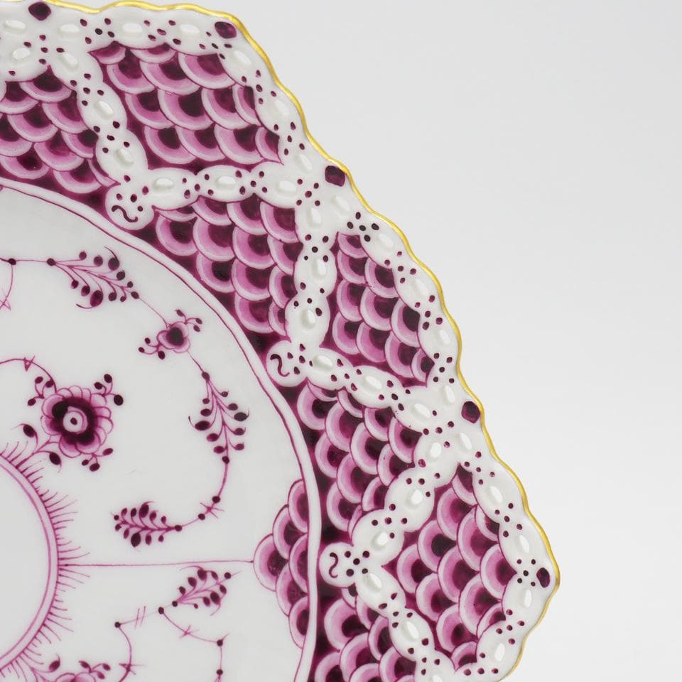 ロイヤルコペンハーゲン バーガンディ ダブルレース プレート 17.5cm #1