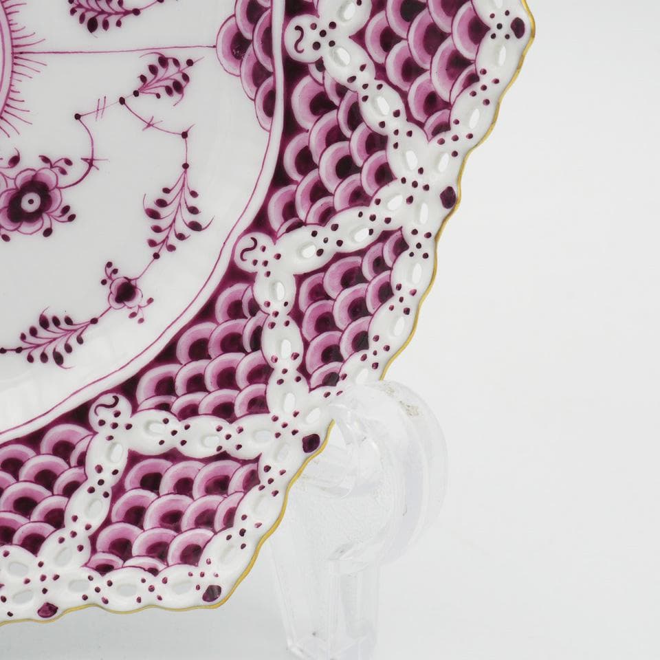 ロイヤルコペンハーゲン バーガンディ ダブルレース プレート 17.5cm #1