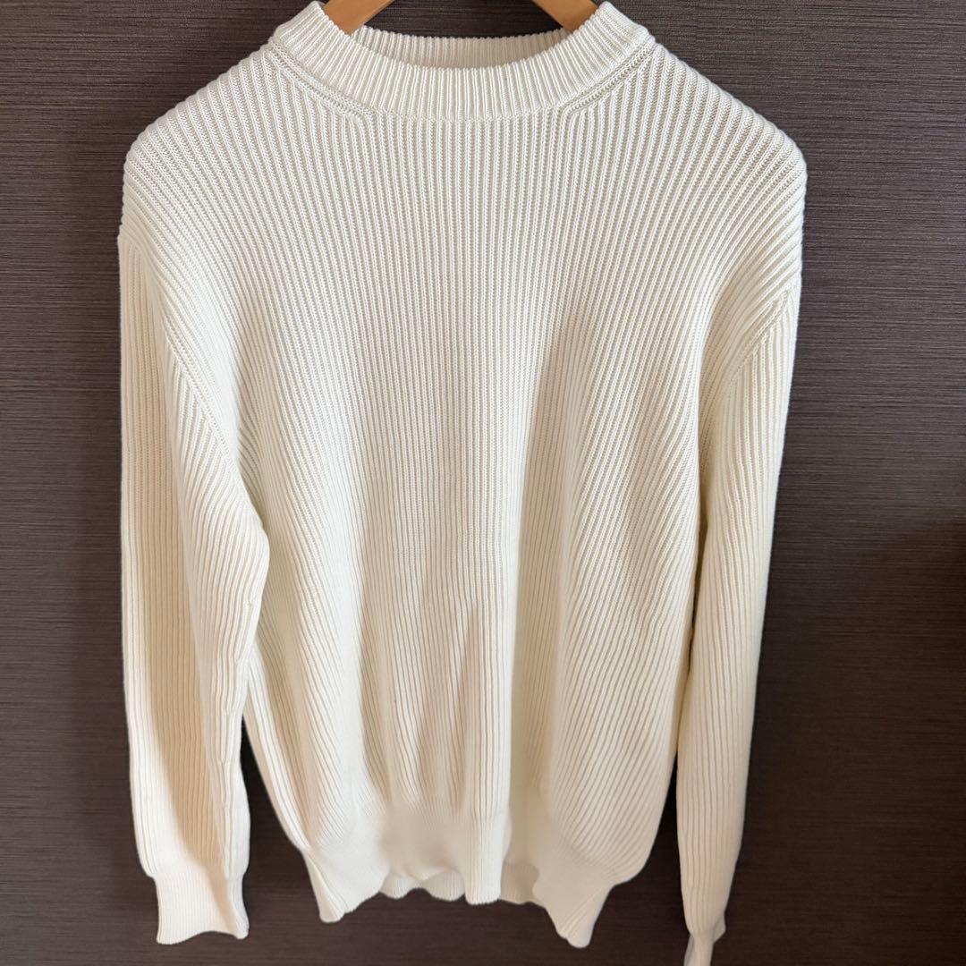 24ss PRADA ホワイトリブ編みセーター 46