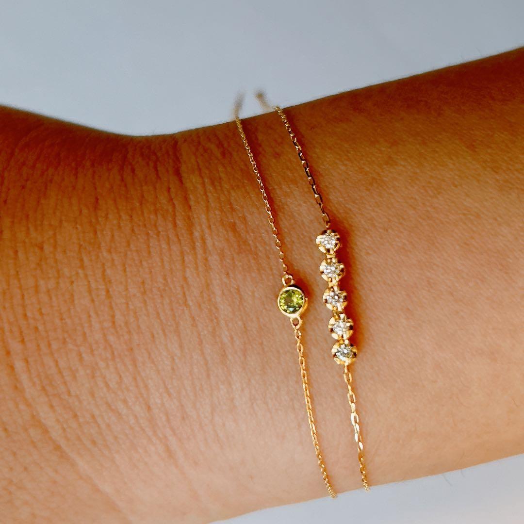 新品　デマントイドガーネット　ブレスレット　k18 18金　ミニ鑑別書あり