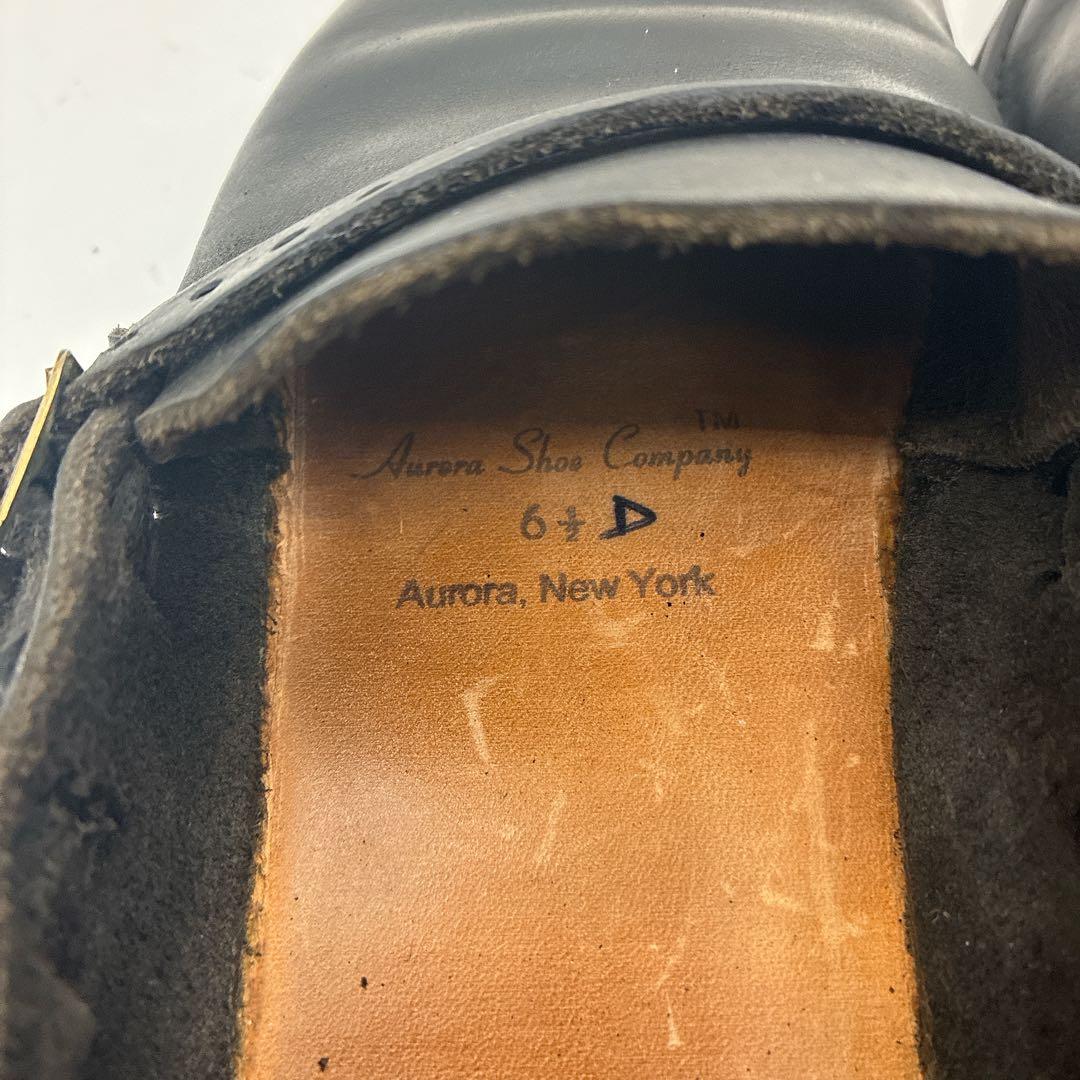 【美品】オーロラシューズ ミドルイングリッシュ 23.5 レザー ローファー 黒