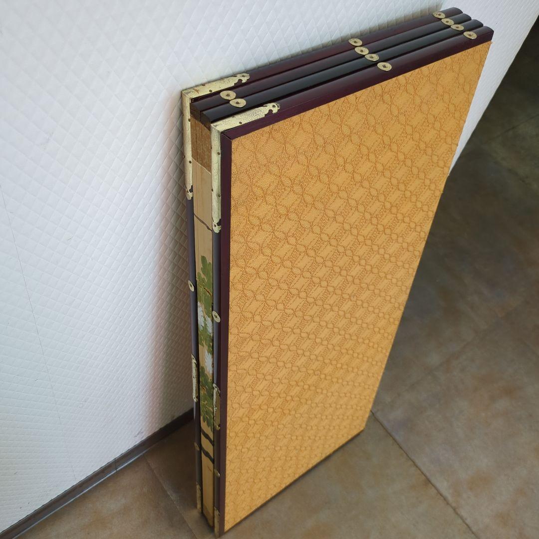 屏風 御所車 牡丹 衝立 間仕切り 手描き 折りたたみ 紙箱 ディスプレイ