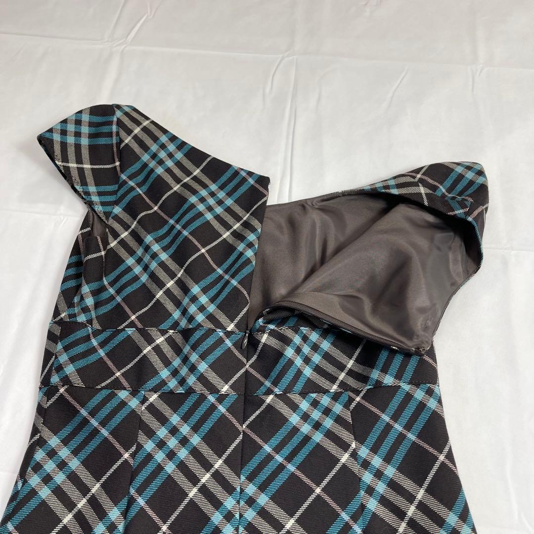 バーバリーブルーレーベル ワンピース 青　ノバチェック ロゴ刺繍 ポニー