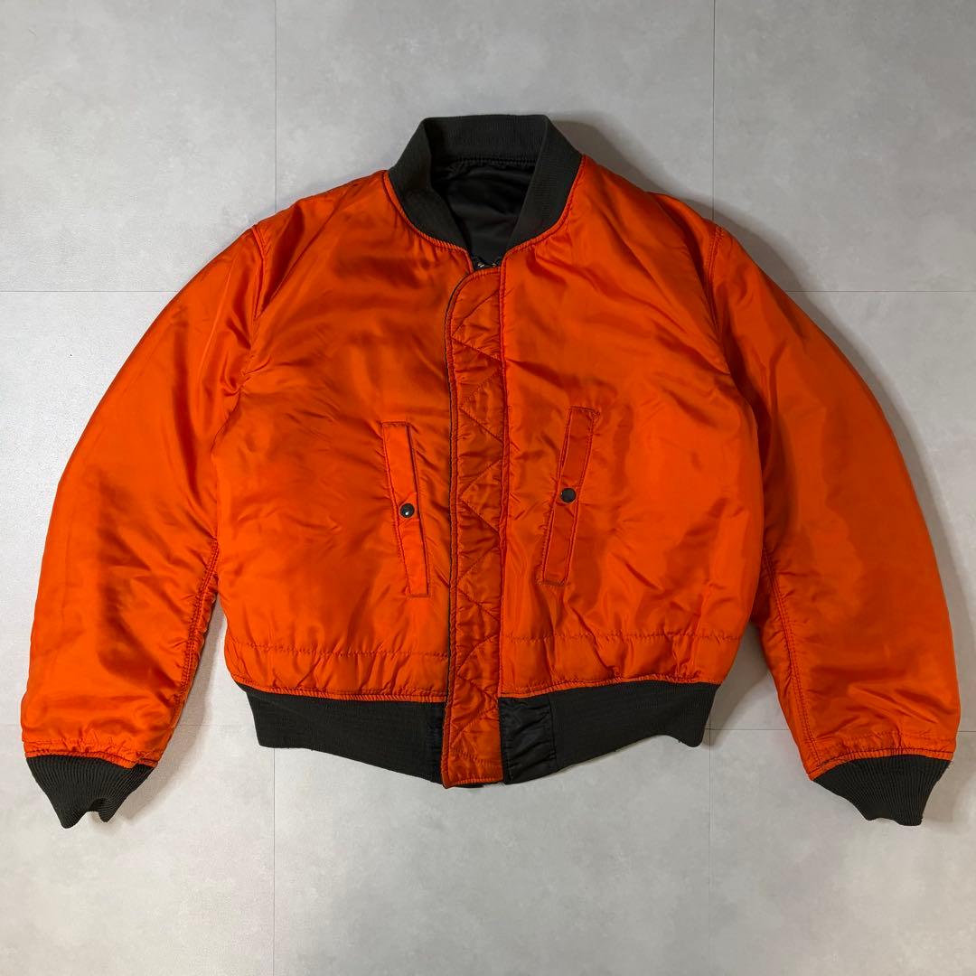 【美品】USA製 90s アルファインダストリーズ MA-1 短丈 グレー L