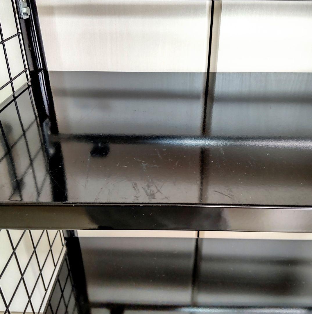 オープンシェルフ　マガジンラック　アイアン　メタルフレーム　ワゴン　ブラック