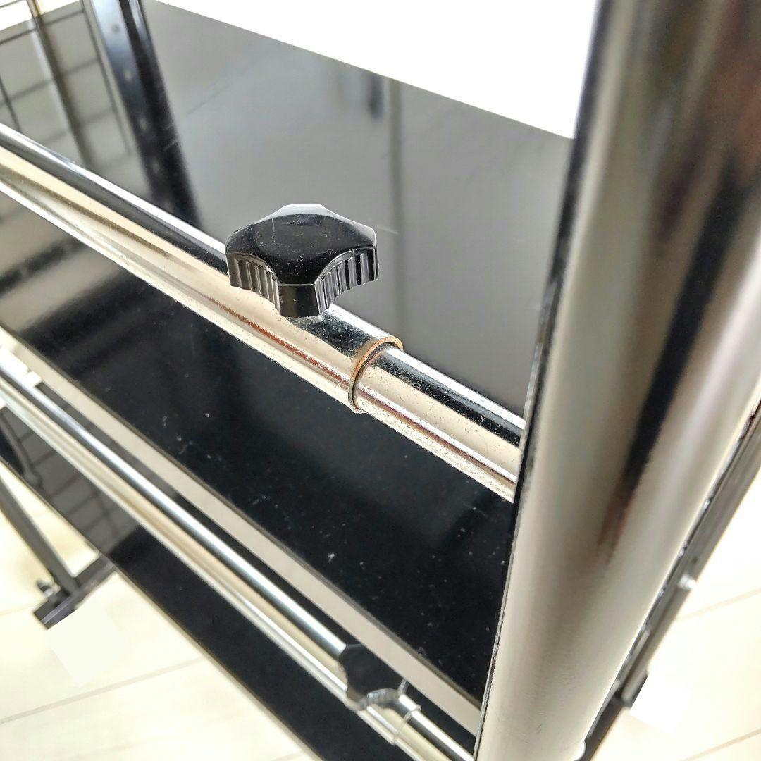 オープンシェルフ　マガジンラック　アイアン　メタルフレーム　ワゴン　ブラック