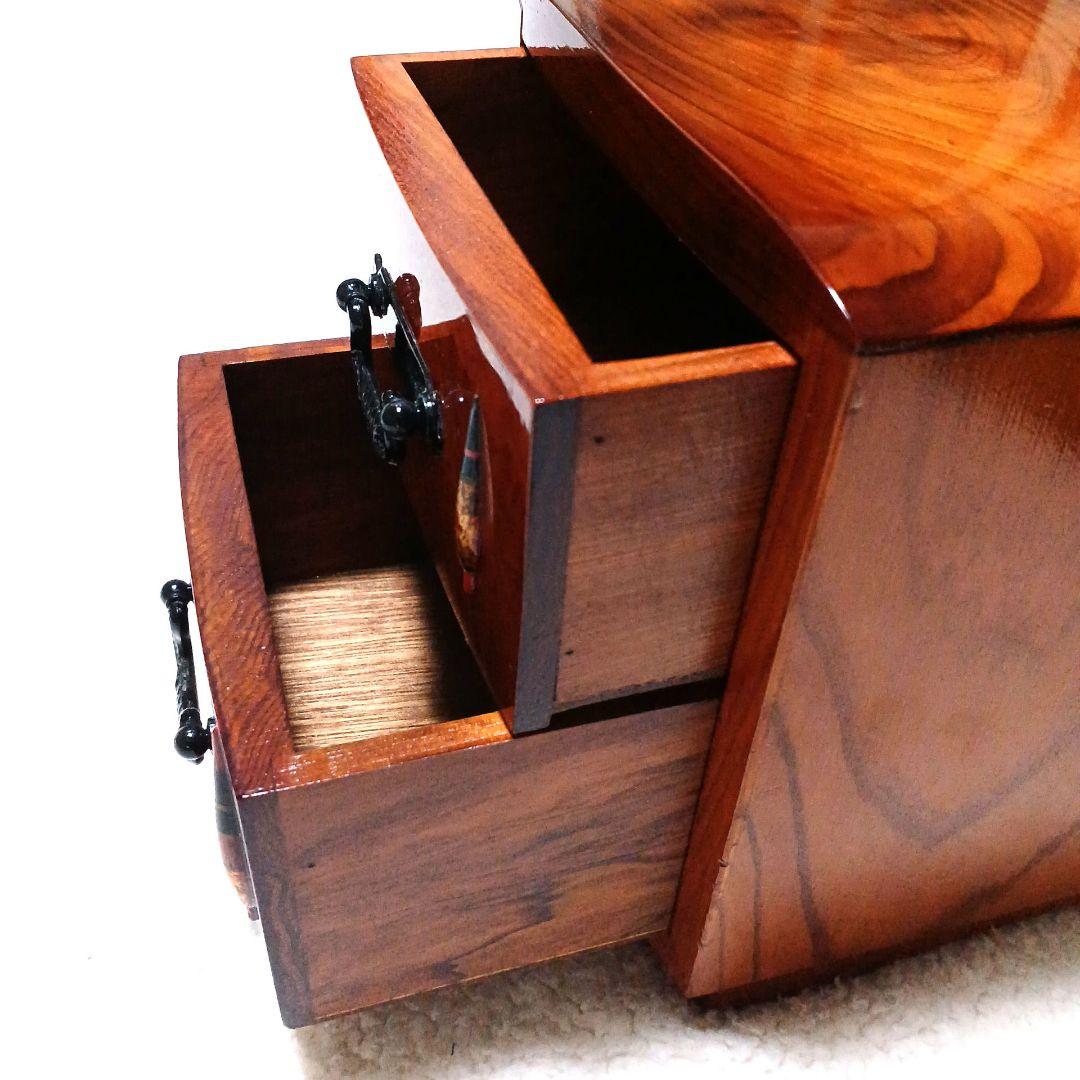 銘木 タナゴ小道具箱 極小箪笥 小物入 タナゴ竿 ハエ竿 渓流竿 和竿 仕掛け