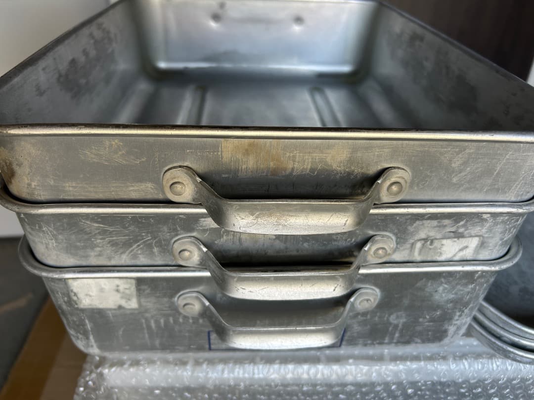 昭和レトロ 学校給食 3点セット アルミ製食缶蓋あり