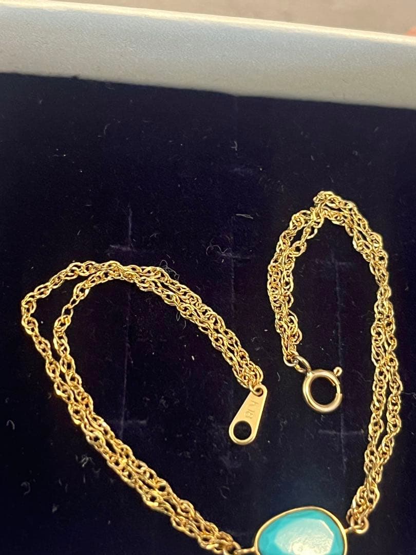 k18 イエローゴールド　ターコイズス チェーンブレスレット