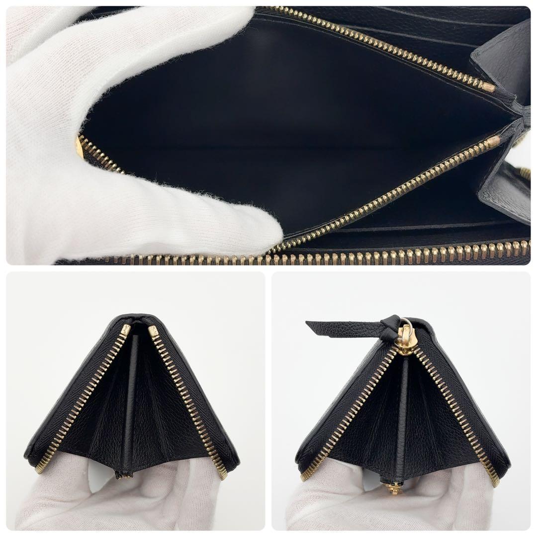 特上美品★ルイヴィトン アンプラント クレマンス 黒 ブラック 長財布 スリム