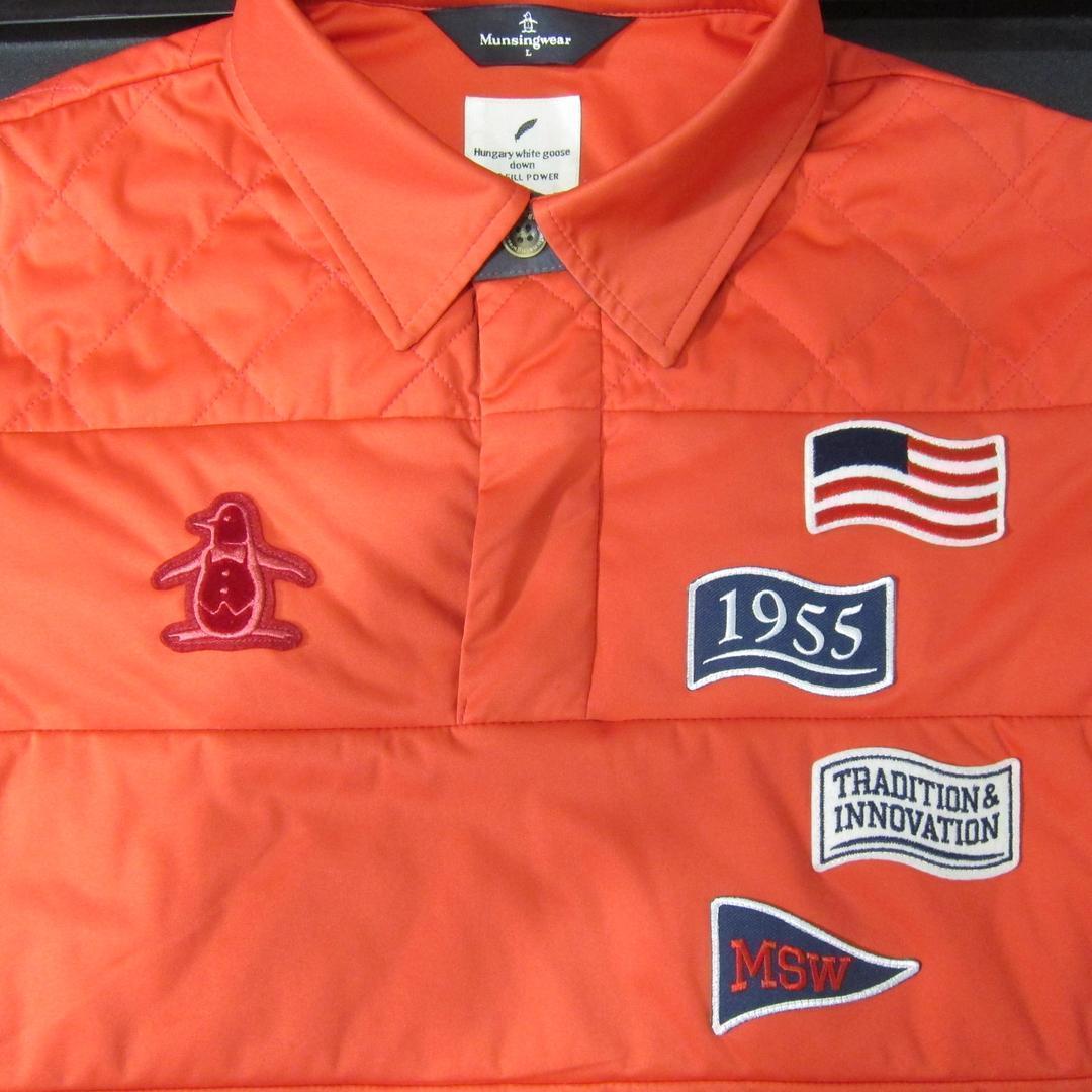 マンシングウェア★ハイブリッド ダウン ナイロンカバーオール★レッド Lサイズ