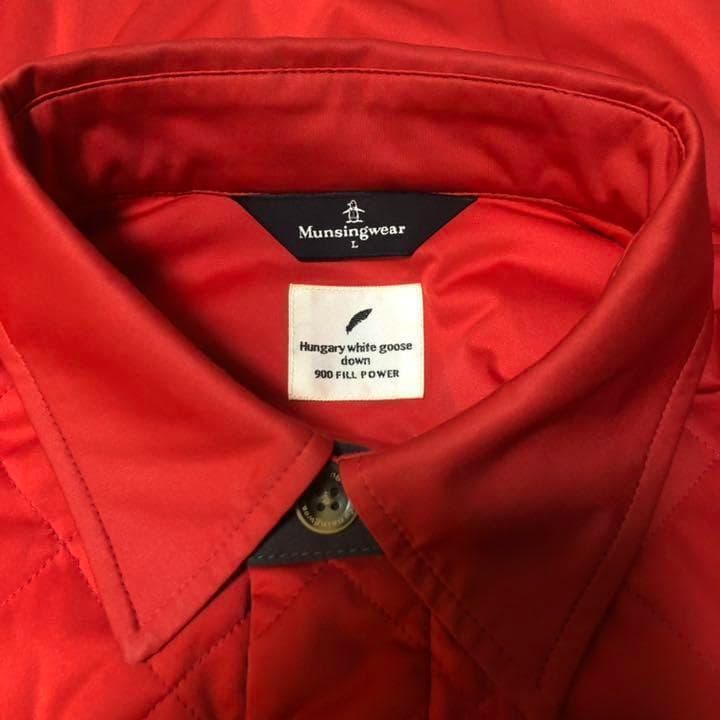 マンシングウェア★ハイブリッド ダウン ナイロンカバーオール★レッド Lサイズ