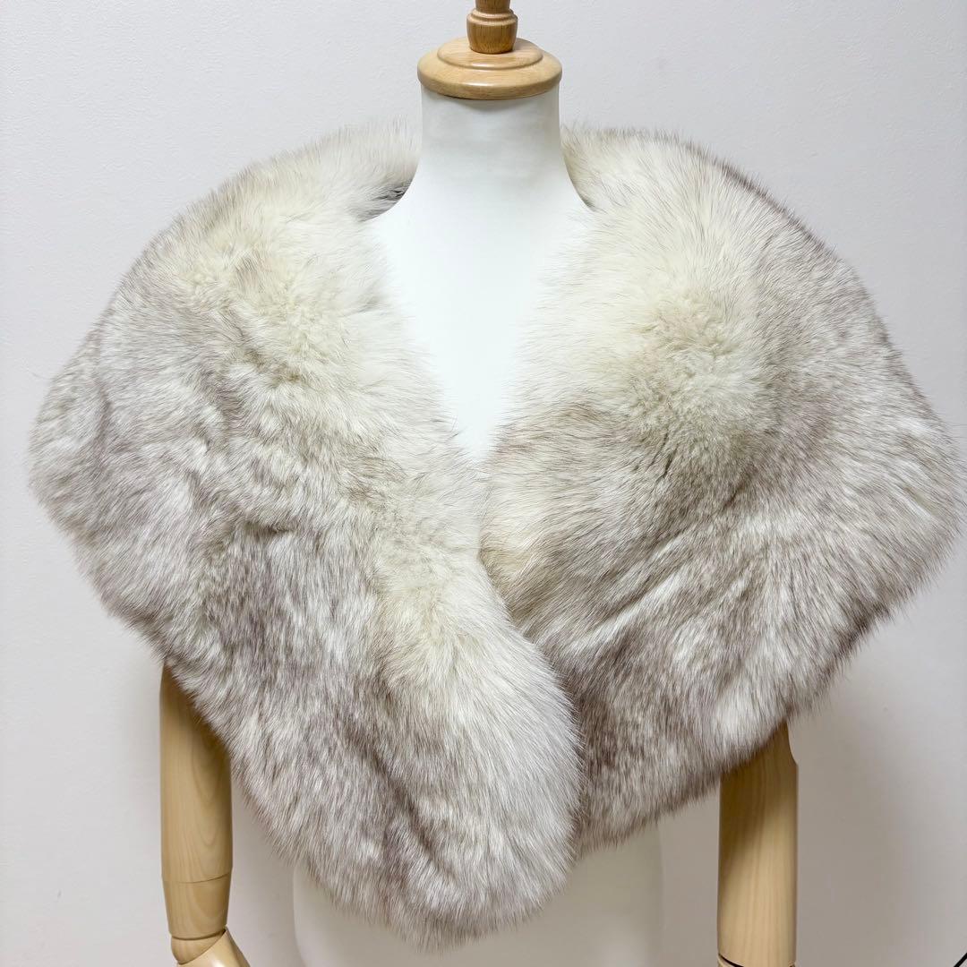 【美品】大判 サガフォックス ブルーフォックス ショール