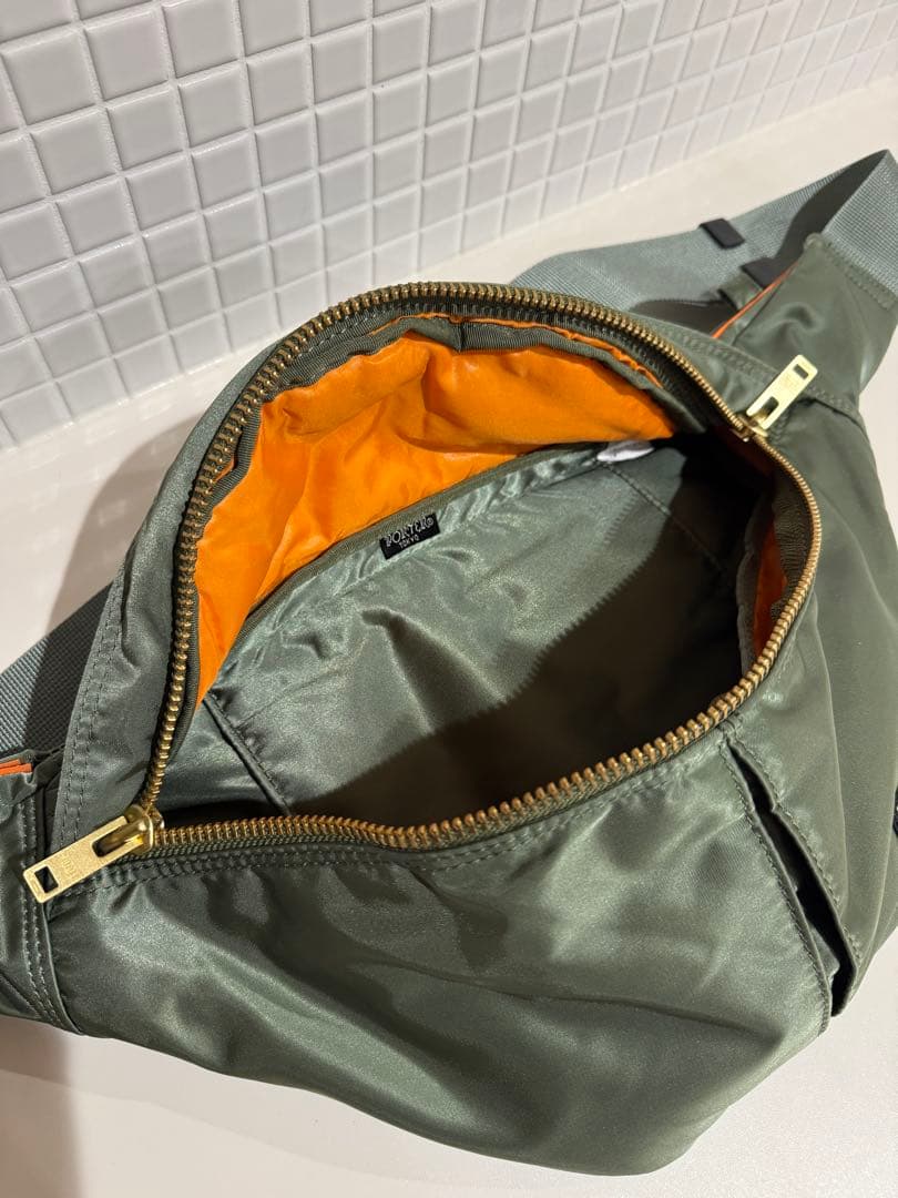 【超美品】ポーター タンカー ウエストバッグ L ボディバッグ セージグリーン