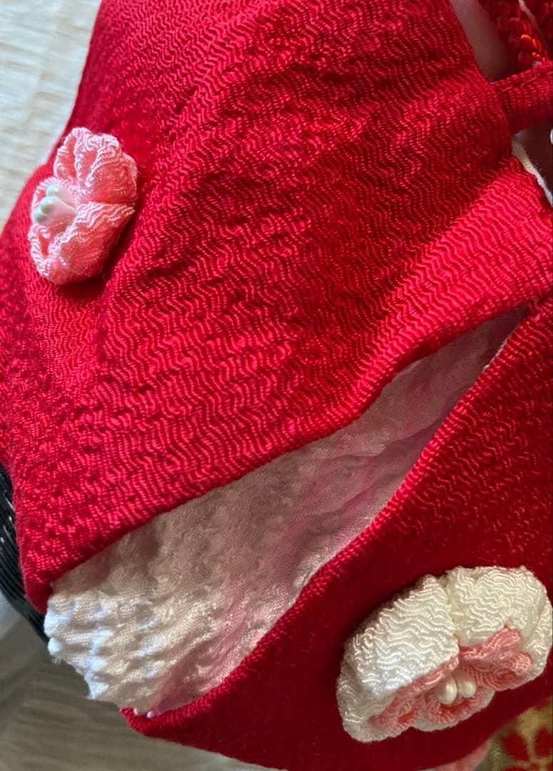 定価10以上高級絞り刺繍七五三着物 3歳被布長襦袢草履鞄髪飾り