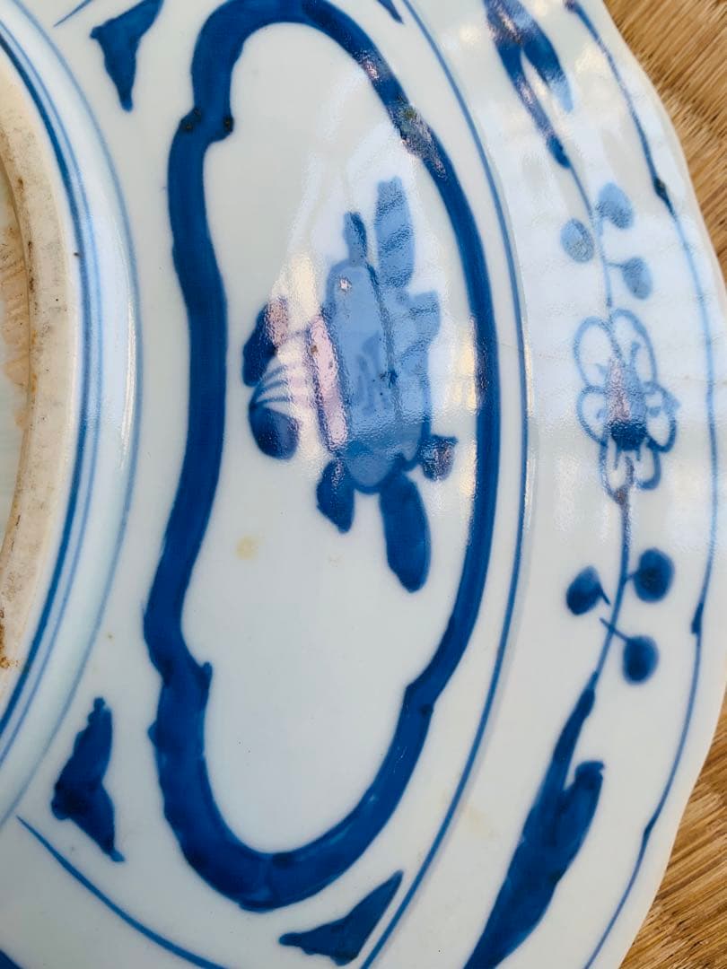 中国明時代末期染付(青花)大皿 - メルカリ