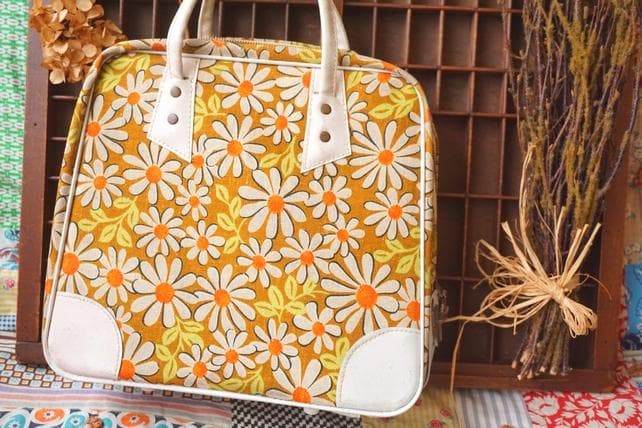 レア 希少 1960's Vintage Travel bag Daisy