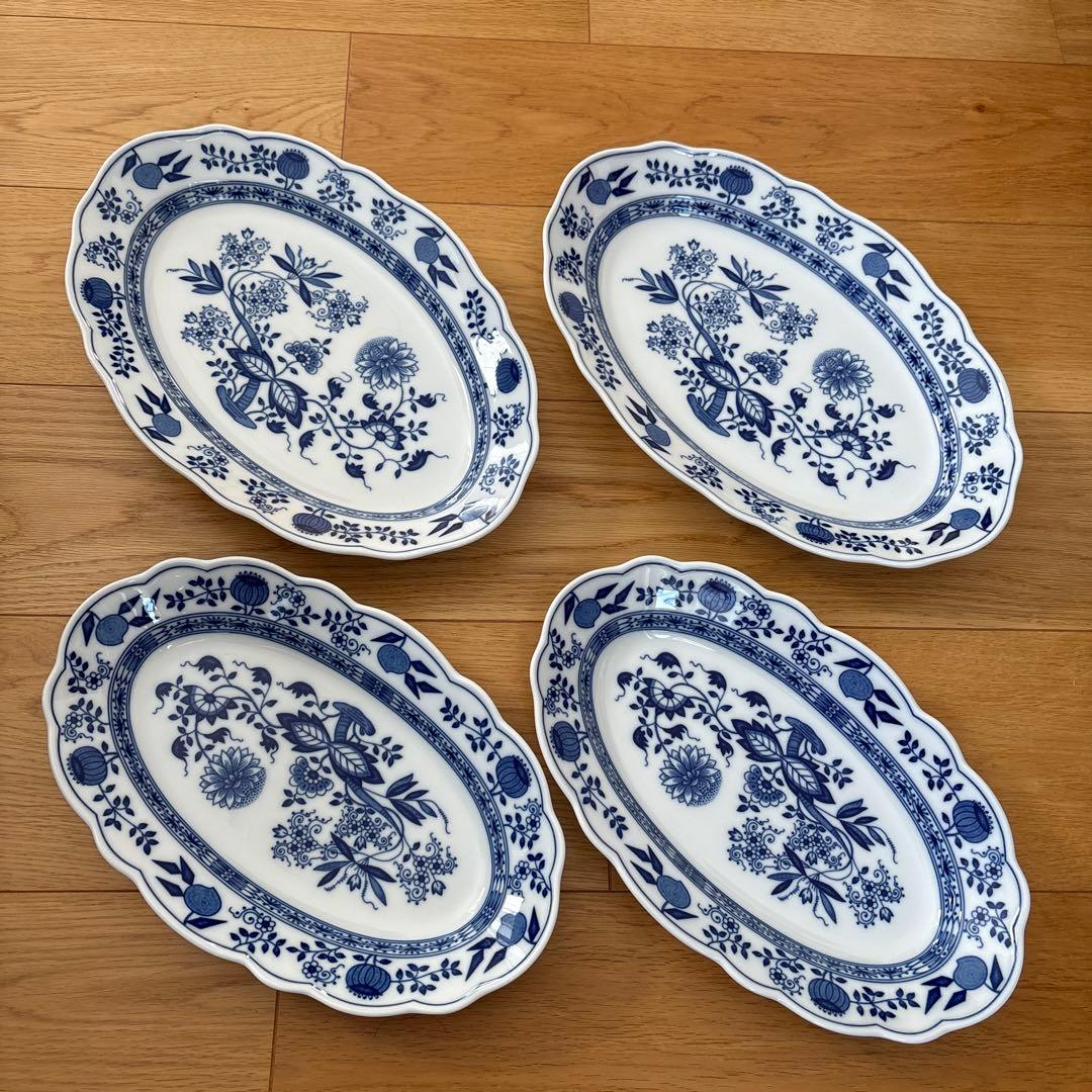 新品同様⬛︎フッチェンロイター ブルーオニオン 4枚セット オーバル⬛︎レア商品