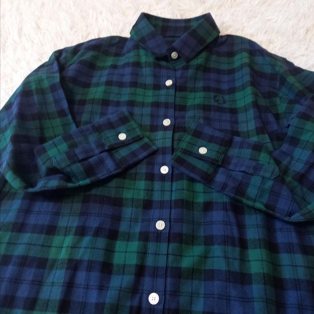 未使用　フレッドペリー　シャツドレス　ブラックウォッチ　サイズS相当