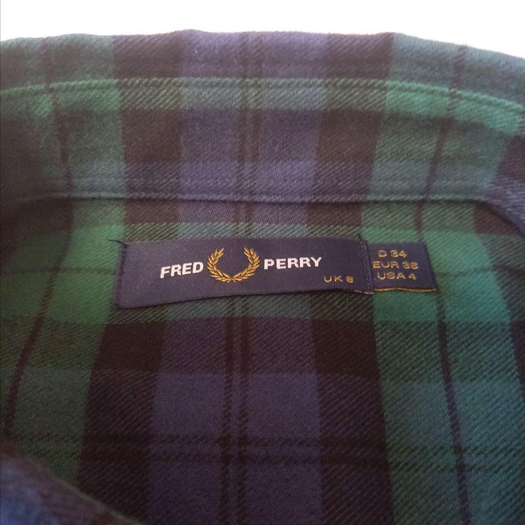 未使用　フレッドペリー　シャツドレス　ブラックウォッチ　サイズS相当