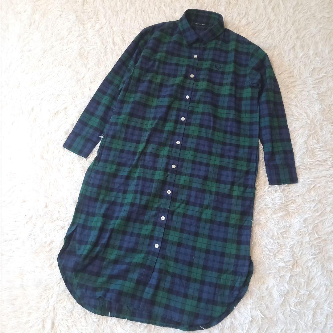 未使用　フレッドペリー　シャツドレス　ブラックウォッチ　サイズS相当