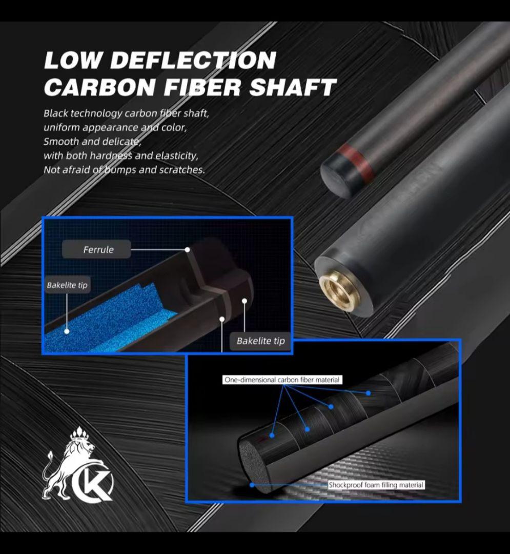 KONLLEN ビリヤード キュー ブレイク ＆ ジャンプ カーボンシャフト