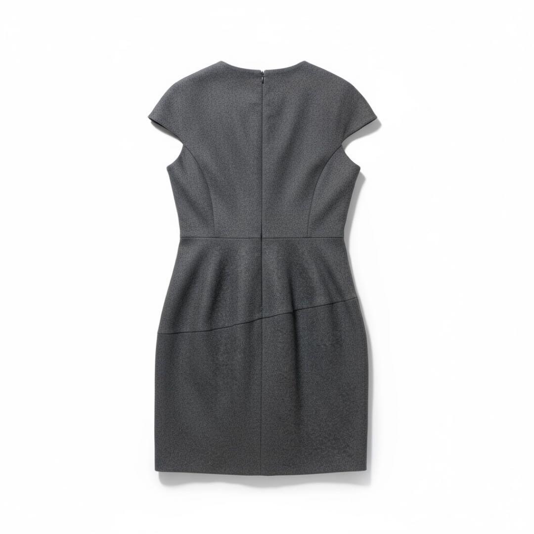 YOKO CHAN クルーネック 膝丈 キャップスリーブ ワンピース40ウール