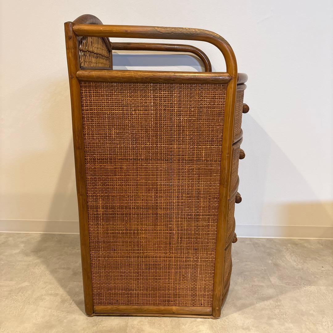 ラタン　4段　チェスト　引き出し収納