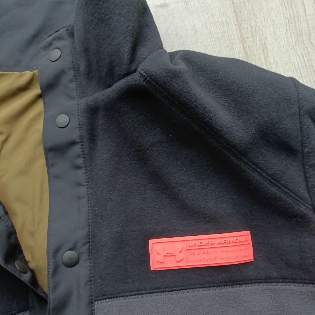 新品 15400円★アンダーアーマ POLARTEC 黒 蛍光オレンジ フリース