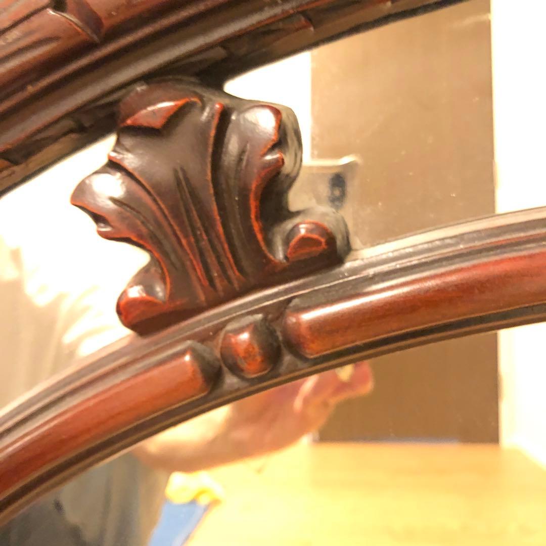 英国アンティーク　マホガニー壁掛けミラー