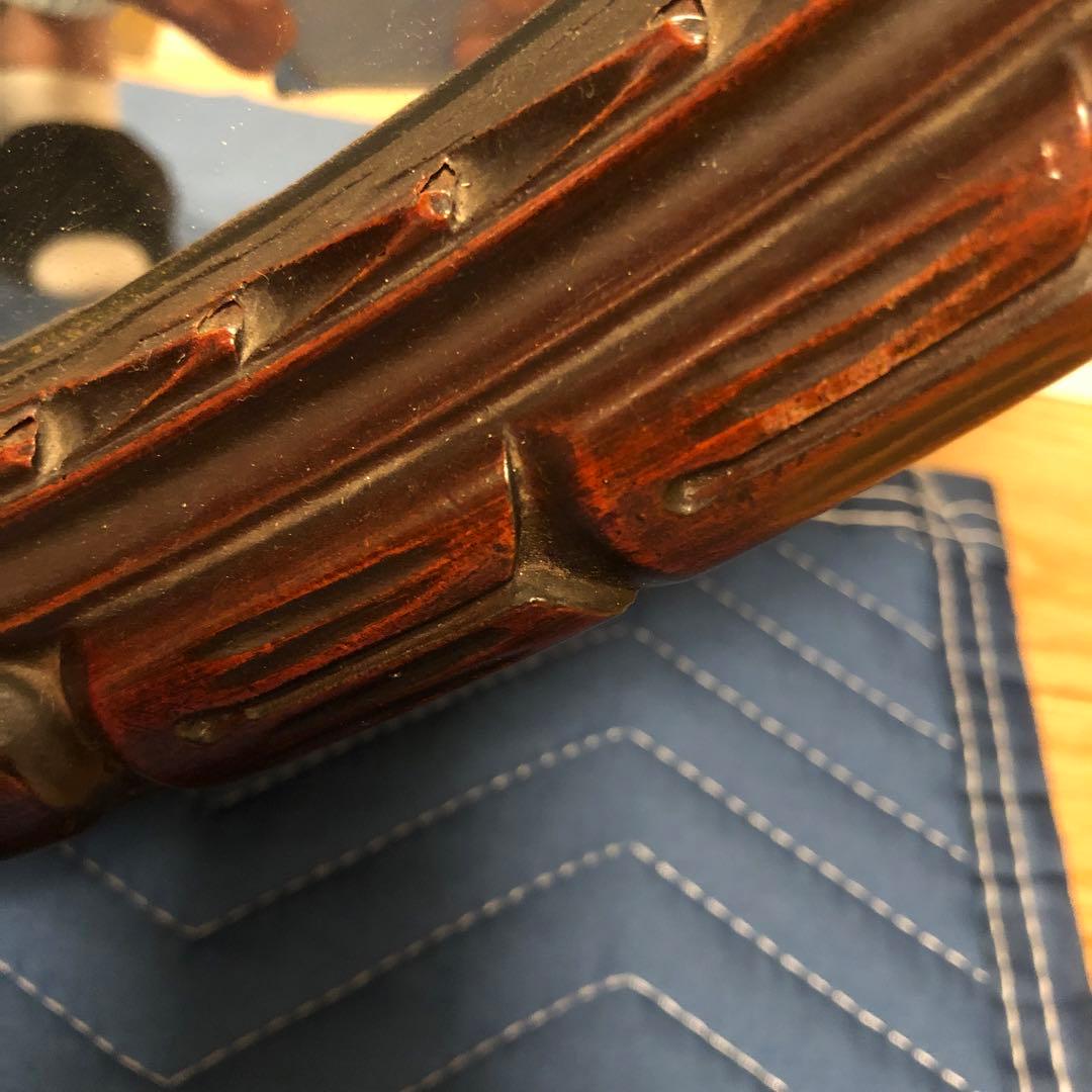 英国アンティーク　マホガニー壁掛けミラー