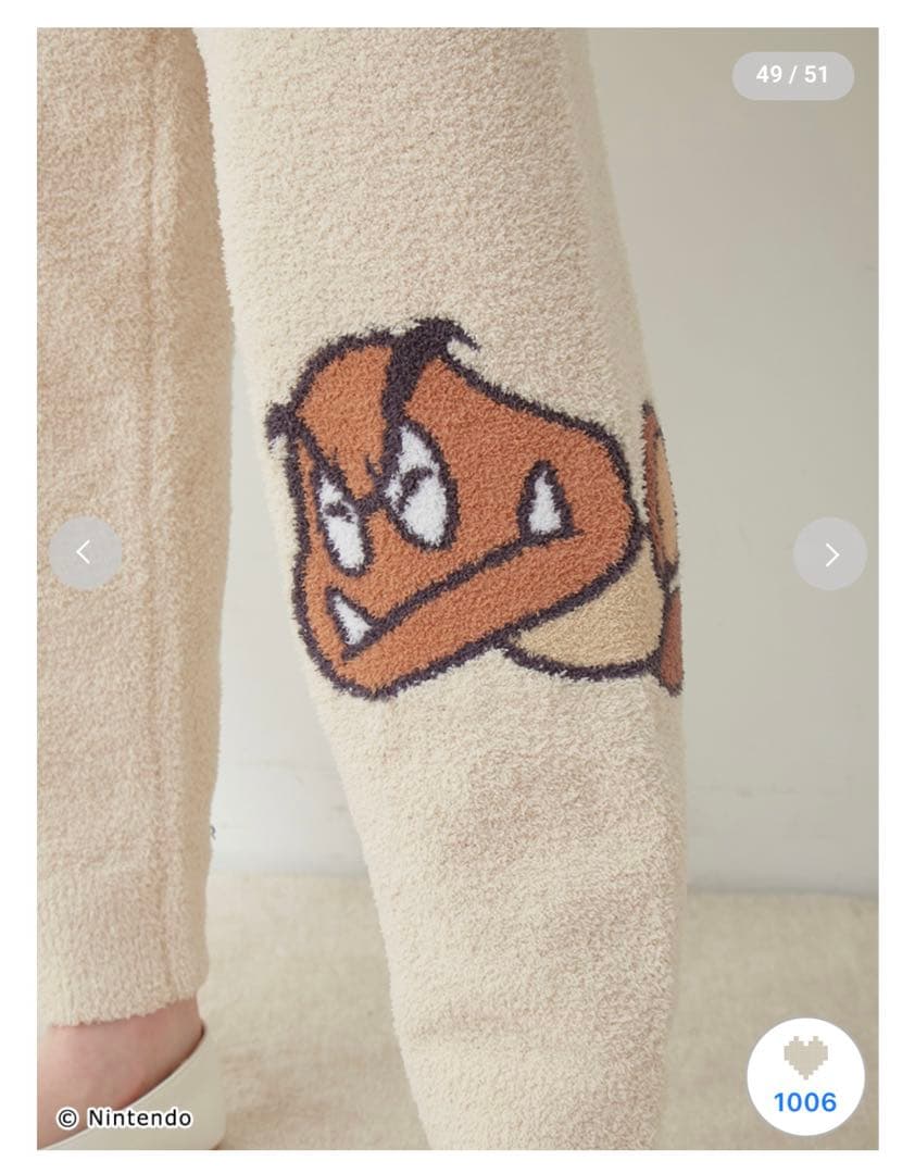 ジェラートピケ スーパーマリオ クリボー セットアップ ルームウェア