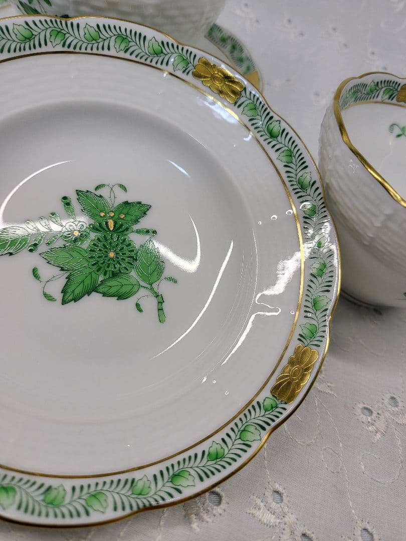 未使用近✨ヘレンド アポニーグリーン オリエンタル カップ ジャパニーズ 湯呑み