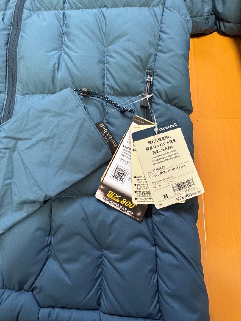 ★新品未使用★mont-bellネージュダウンパーカ Mサイズ　ブルー