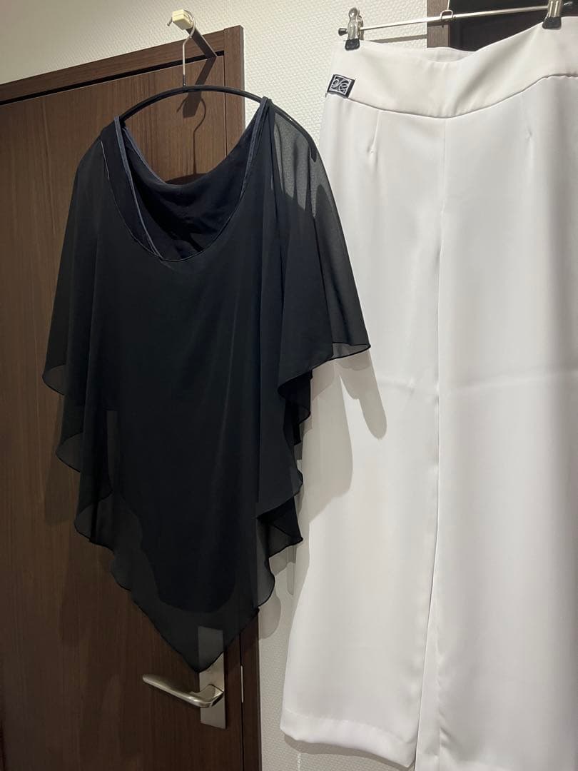 社交ダンス用レオタード+ホワイトワイドパンツ