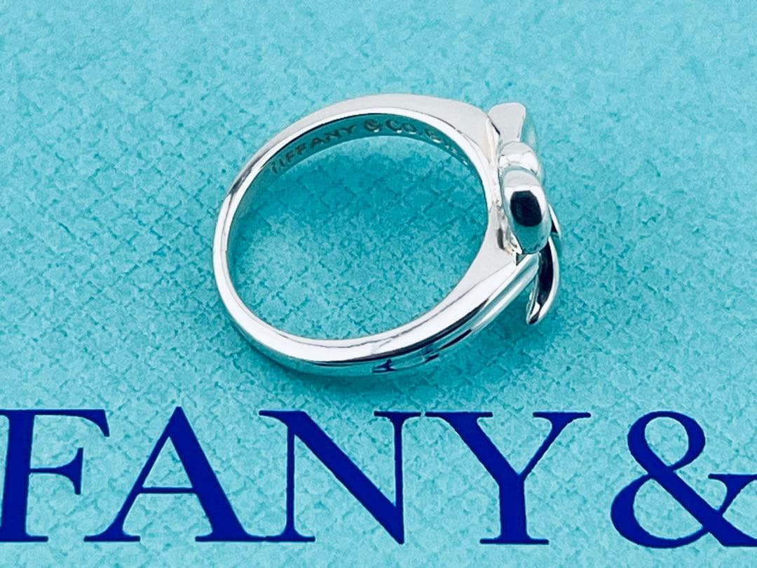 c924 オールド　ティファニー　1990 リボン　リング　925 約8.5号