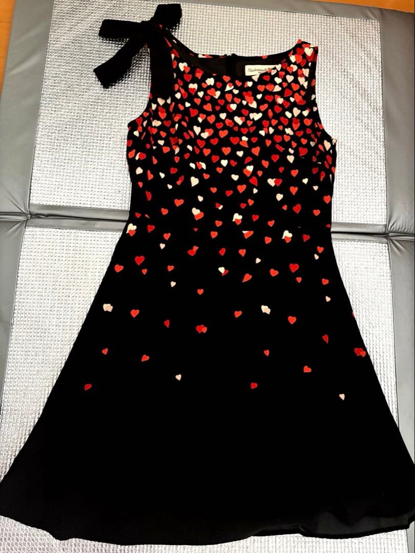 tara jamonタラジャーモン肩リボンハート柄ミニワンピース38 M相当