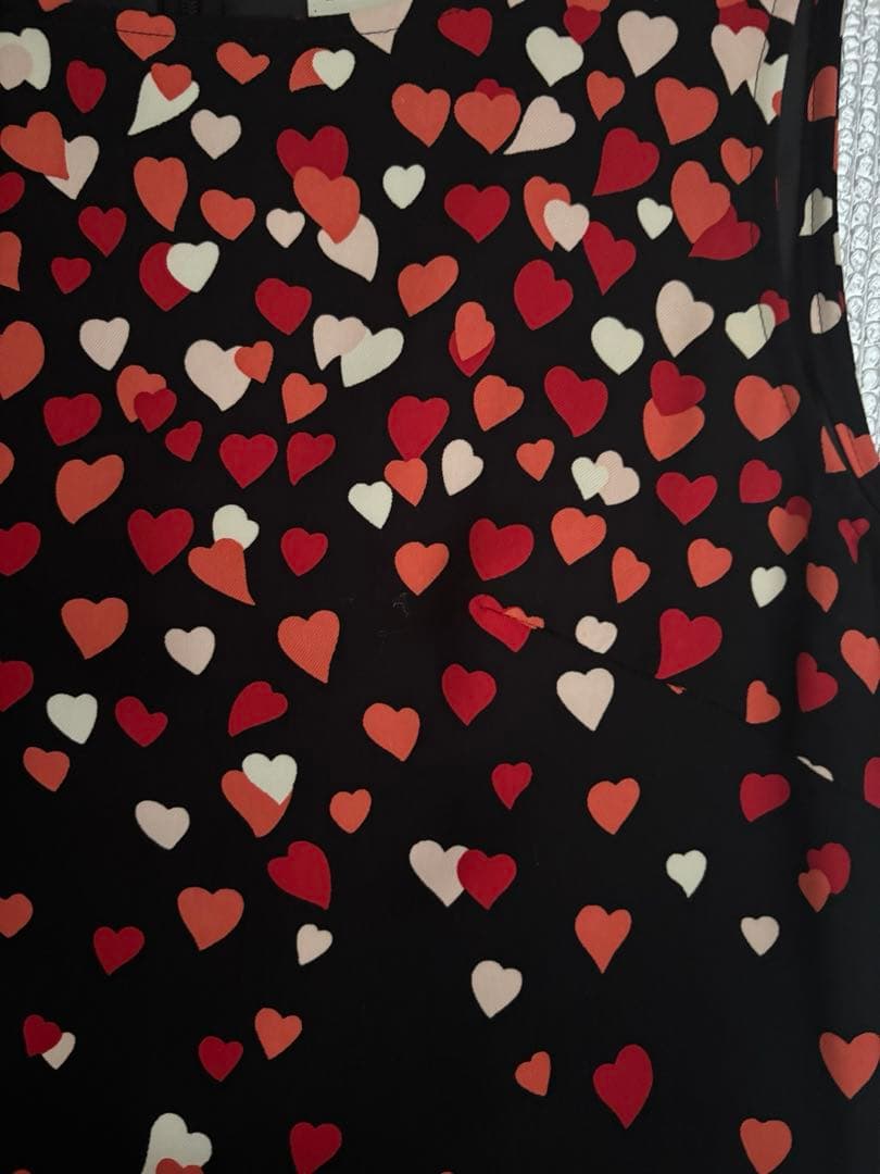 tara jamonタラジャーモン肩リボンハート柄ミニワンピース38 M相当