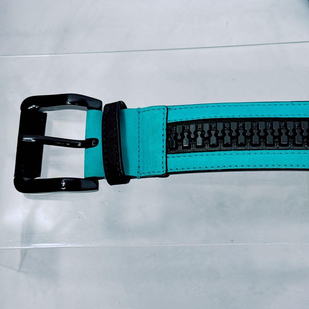BURBERRY バーバリー ファスナーベルト 激レア ターコイズ ヴィンテージ