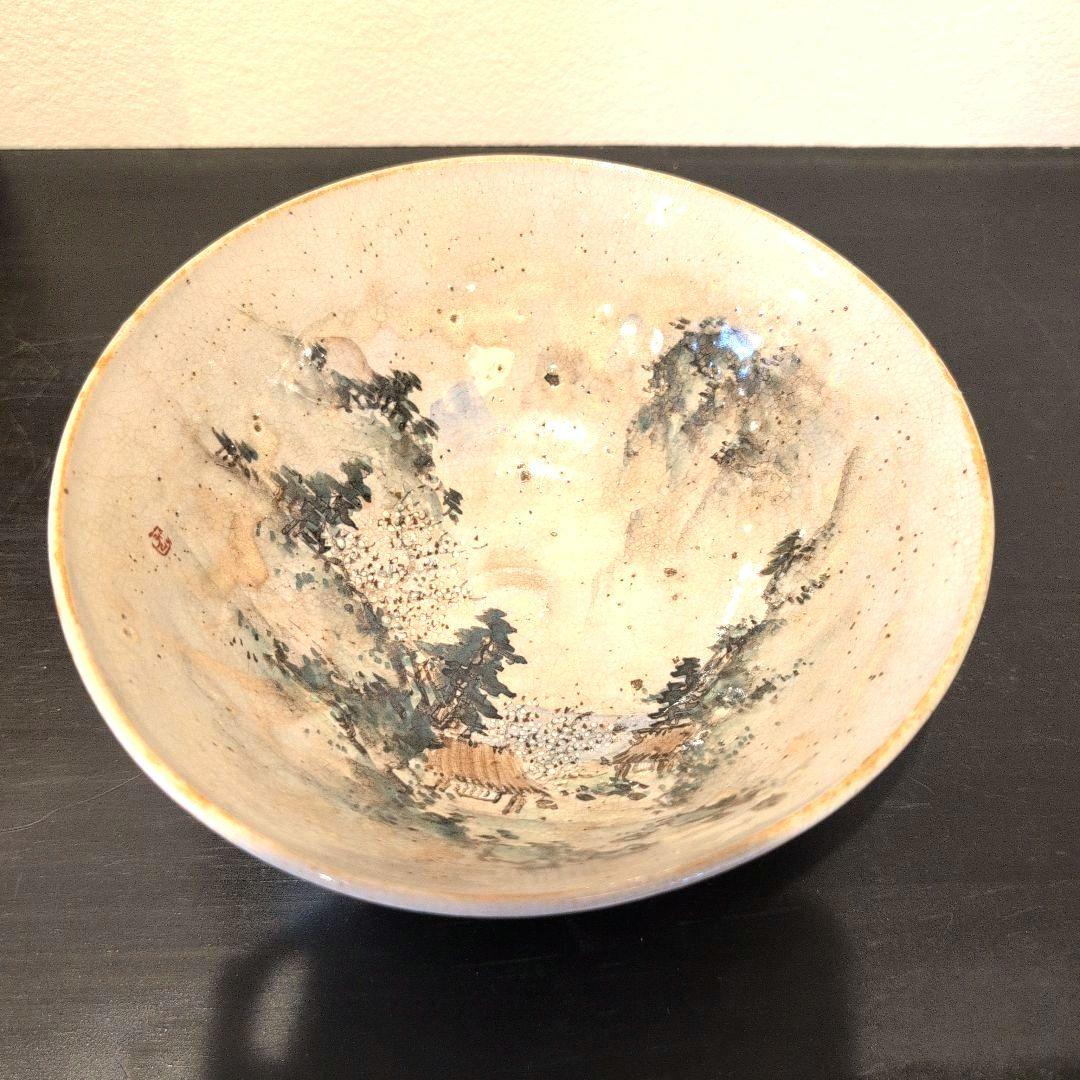 古犬山焼 鉢と皿 あるいは 蓋物と金環古材　平棗　堀内宗完　箱書き