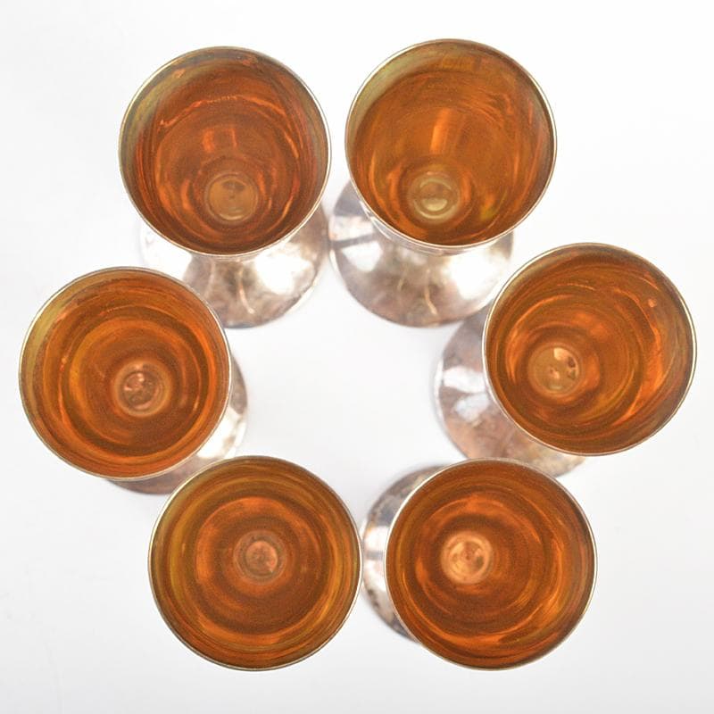 銀座和光水注トレーグラス6客銀製STERLING950約712g　KR7495B