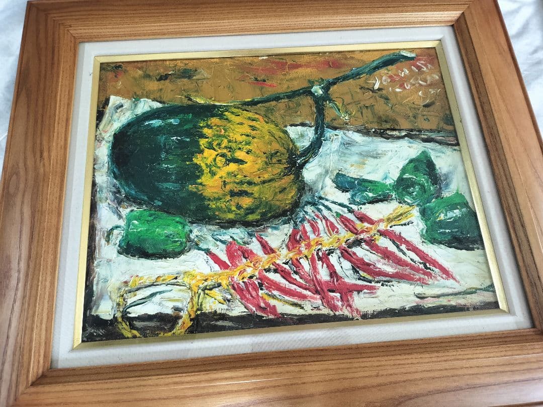 櫻井陽司「カボチャとトウガラシ」 油彩画6号