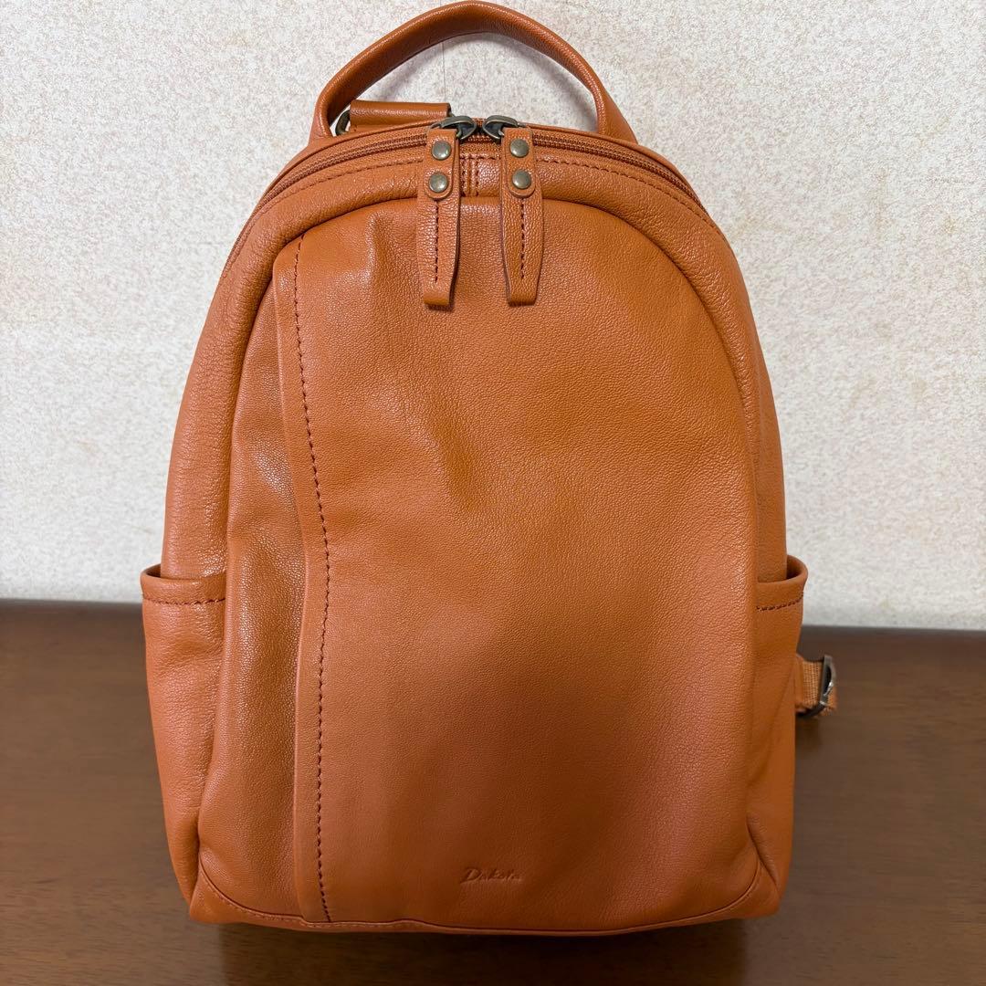 Dacota リュック　ファレル　キャメルカラー　 レザー バックパック