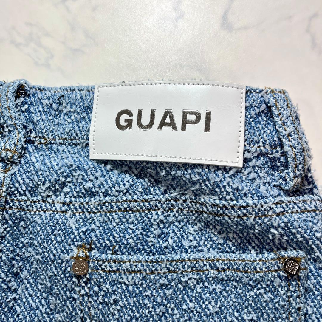 グアピ GUAPI スーパースタックデニム スカイブルー 新品 チェーン付