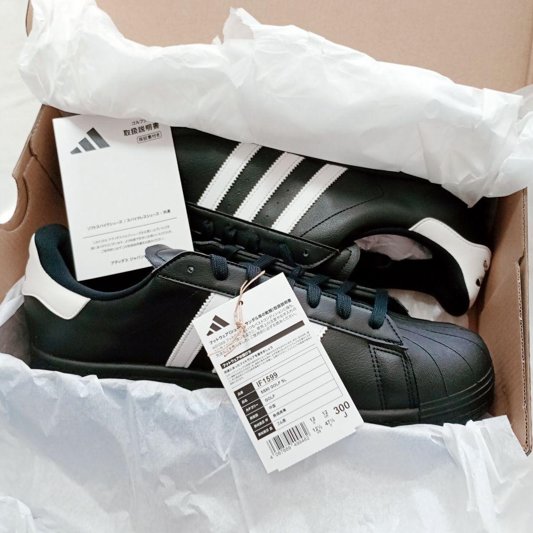 ❣️新品❣️adidas SS80 GOLF SL ゴルフシューズ 黒×金 30