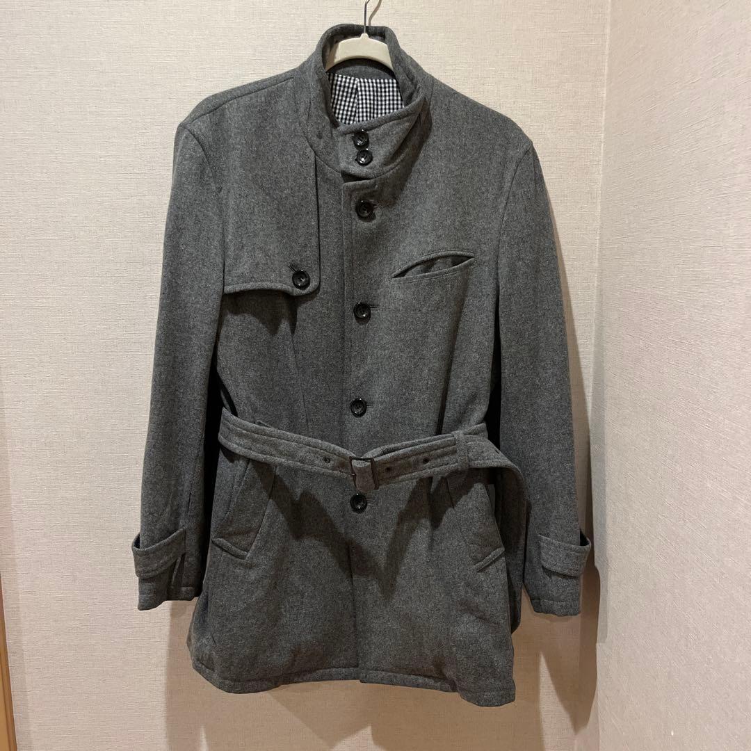 グレー ベルト付き ウールコート SANDRO グレー ウールコート ベルト付き